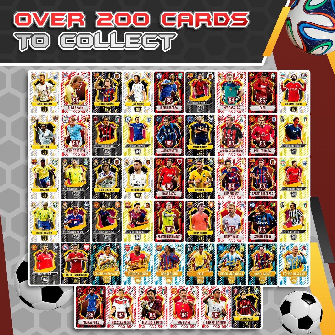 Soccer Trading Cards 2024/2025 - 50 Star Players with 2 AUTOGRAPHED Cards